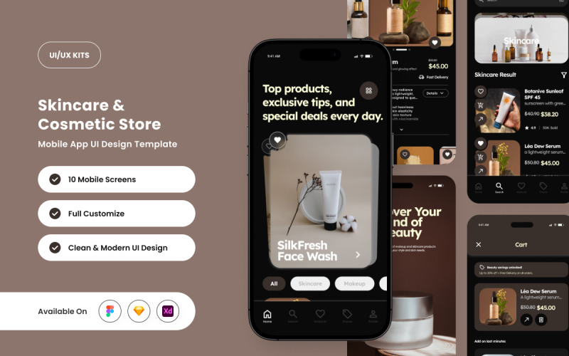 Velveta – Дизайн інтерфейсу користувача мобільного додатка для електронної комерції по догляду за шкірою