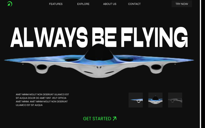 Aero - Héros du site Web d'entreprise