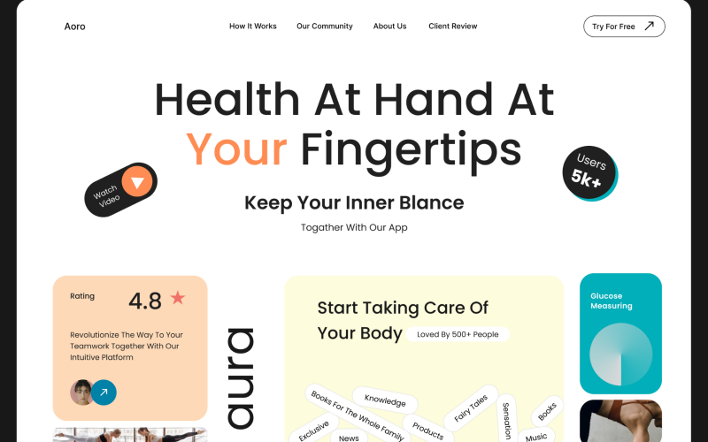 Aoro - Fitnesswebsiteheld