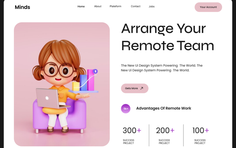 Arrange - Герой сайта удаленной работы