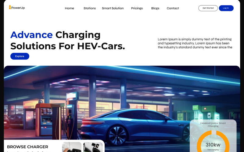 Auto - Interface utilisateur Hero du site Web d'entreprise