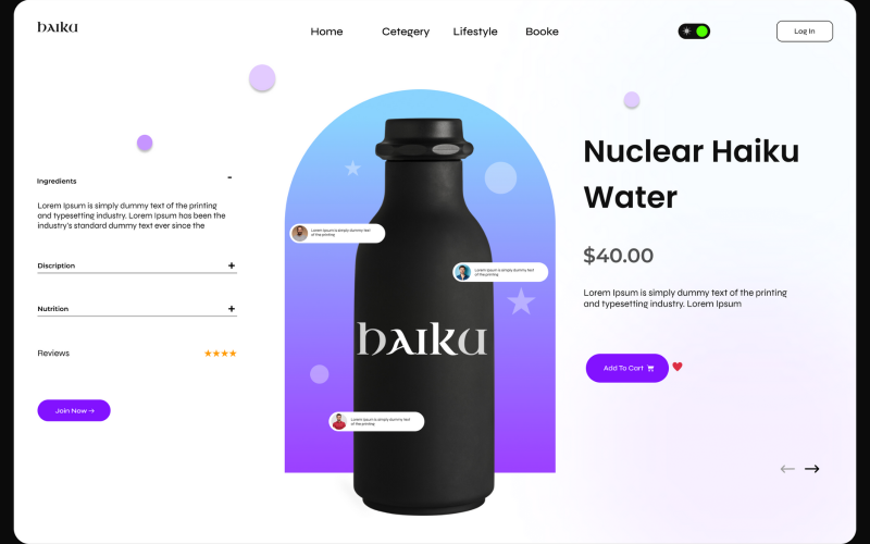 Baiku - Interface utilisateur du site de commerce électronique Hero