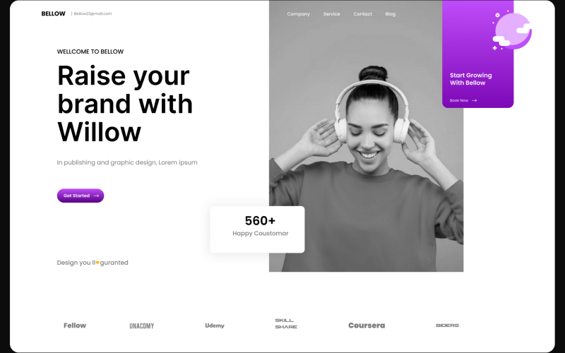 Bellow - Digital Agency Website Hero