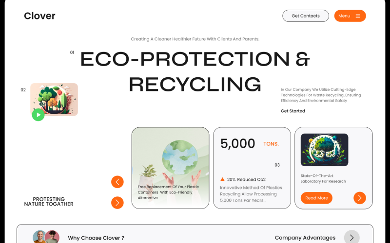 Clover - Environment Website Hero UI