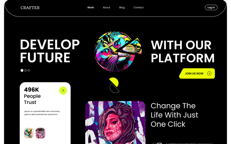 Crafter - Eroe del sito web aziendale