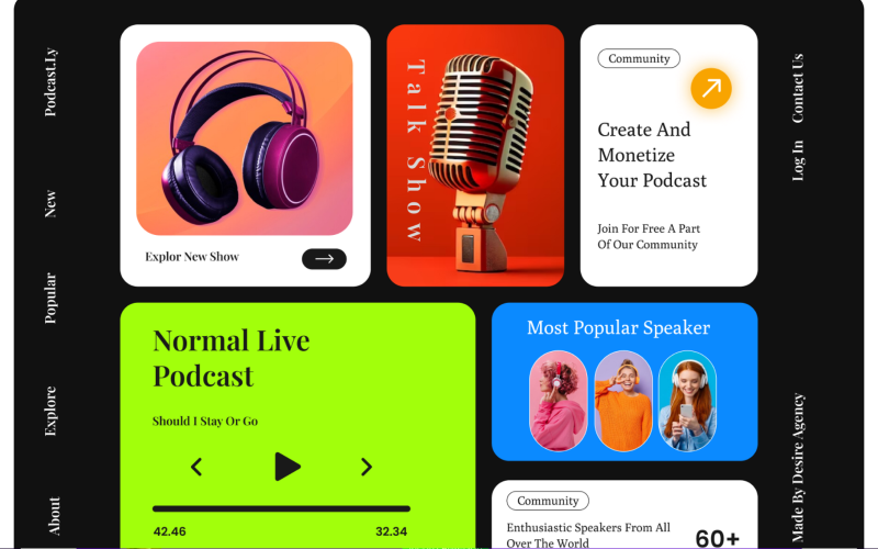 Desire – Hero-Benutzeroberfläche für Podcast-Websites
