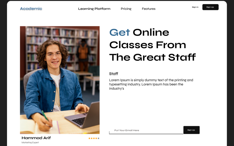 Eroe del sito web accademico ed educativo