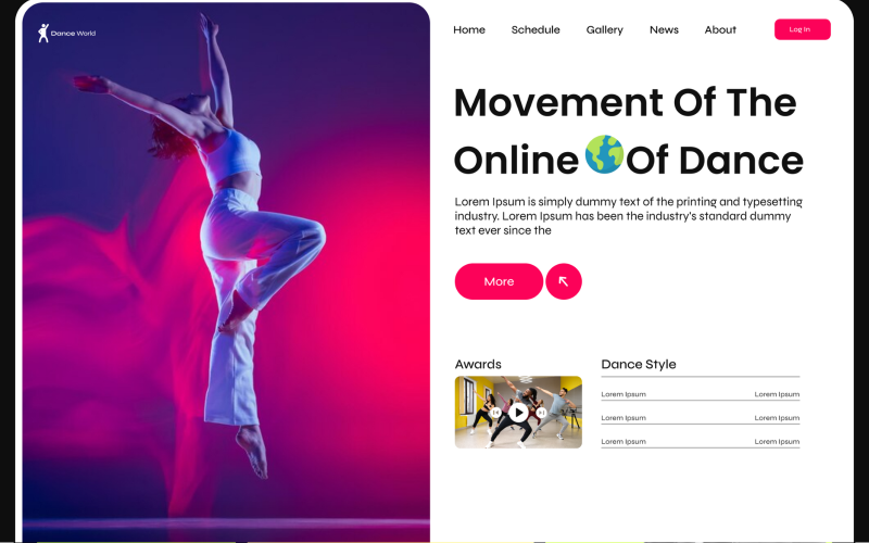 Eroe del sito web di Dancing Business