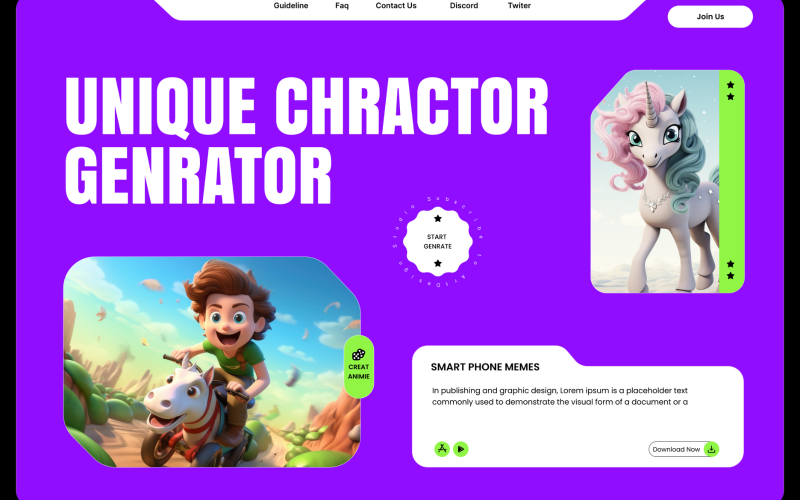 Герой веб-сайту Ani - Creator Character Creator