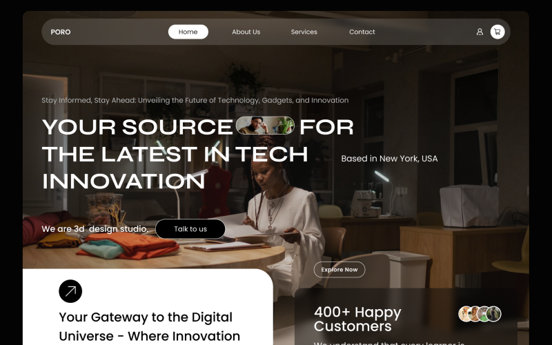 3D Design Studio Website Hero