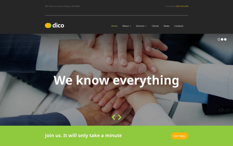 шаблон business &amp; services moto cms 3