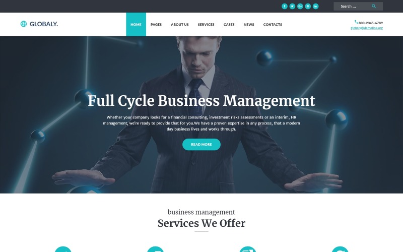Globalt - Full Cycle Business Management & Consulting Responsivt WordPress-tema