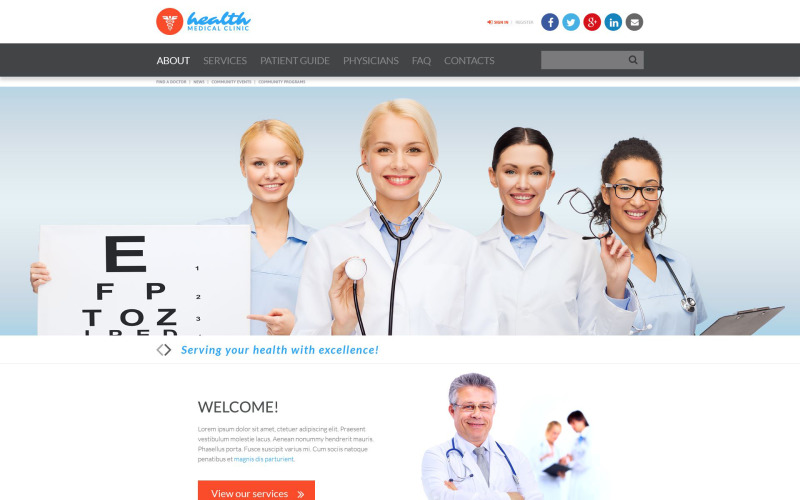 Modèle de site Web médical réactif