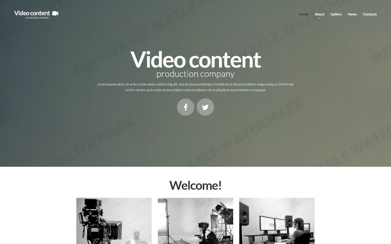 Modello di sito Web di produzione video