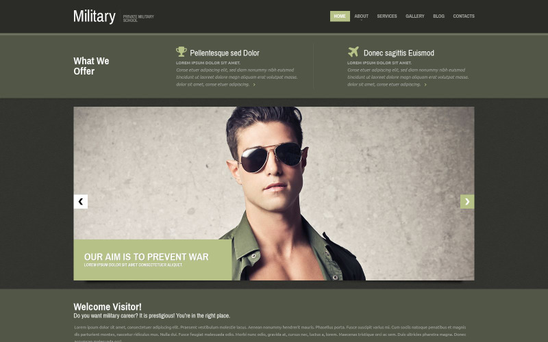Modello di sito Web reattivo militare