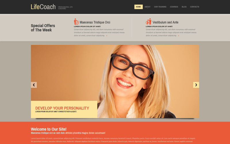 Modello di sito Web reattivo per Life Coach