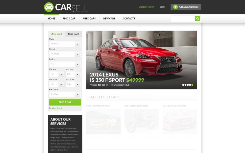 Šablona webových stránek Responzivní prodejce automobilů