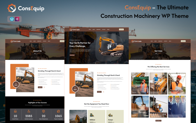ConsEquip – WordPress-Theme für Bau und Schwermaschinen