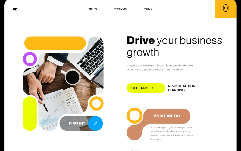 Drive – Hero-Benutzeroberfläche für Unternehmenswebsites