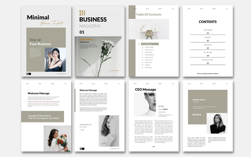 Minimale tijdschrift zakelijke keynote-sjabloon