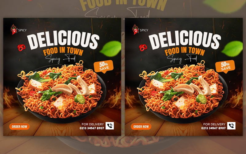 Modello di post per cibo Maggi delizioso