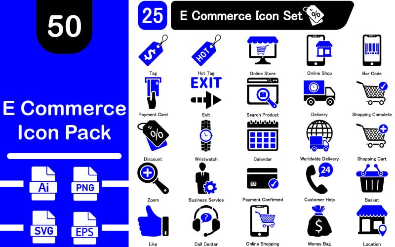 Set di icone di e-commerce | AI | EPS | SVG | PNG