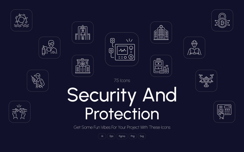 Conjunto de ícones de segurança e proteção