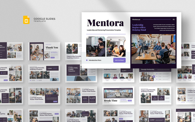 Mentora - Modelo de Apresentações Google para Treinamento de Liderança
