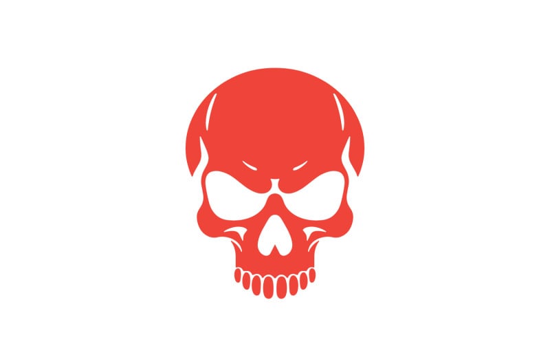 Modelo de conceito de design de logotipo de caveira vermelha