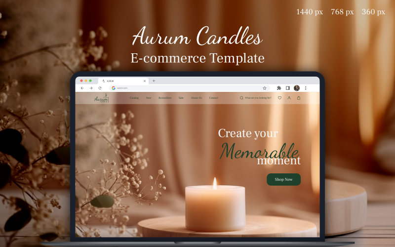 Aurum – E-Commerce-UI-Vorlage für Kerzengeschäfte