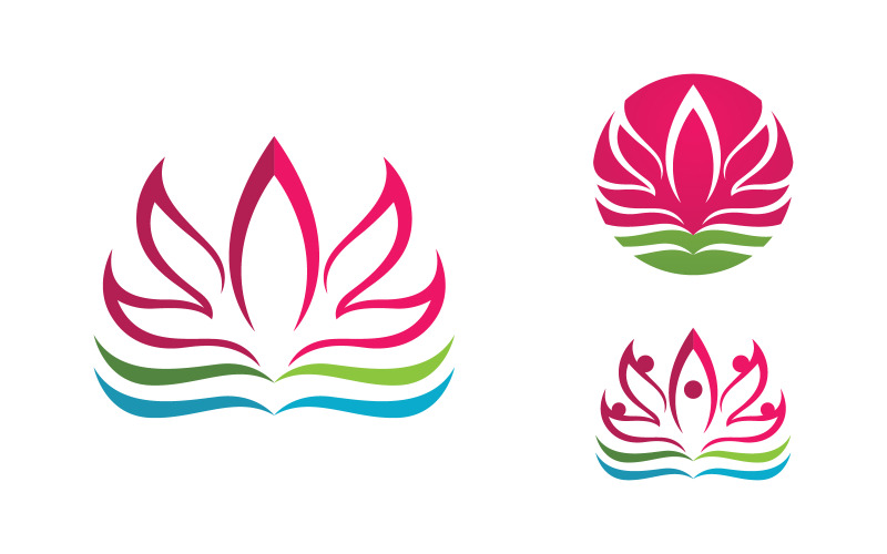 Lotusbloemlogo, schoonheidssalon, cosmetische huidverzorging, vectorpictogramontwerp v.155