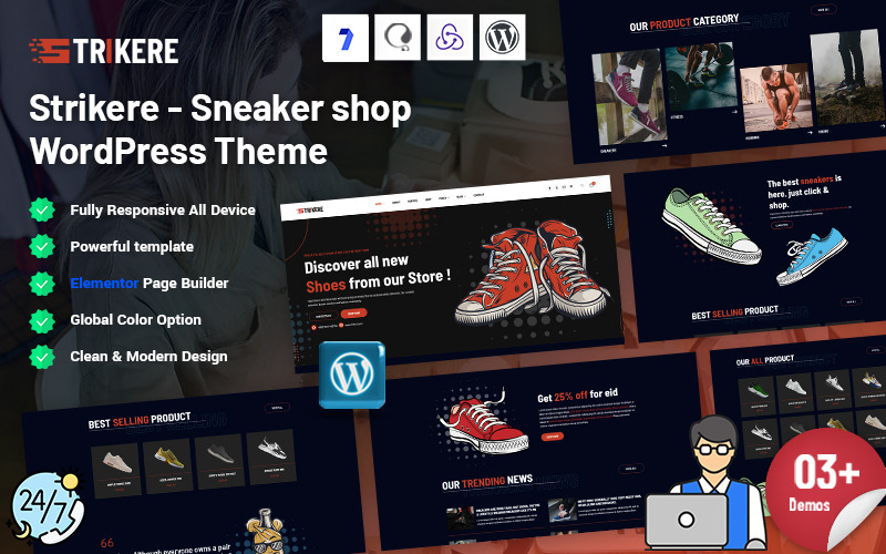 Strikere - Cipőbolt WordPress sablon