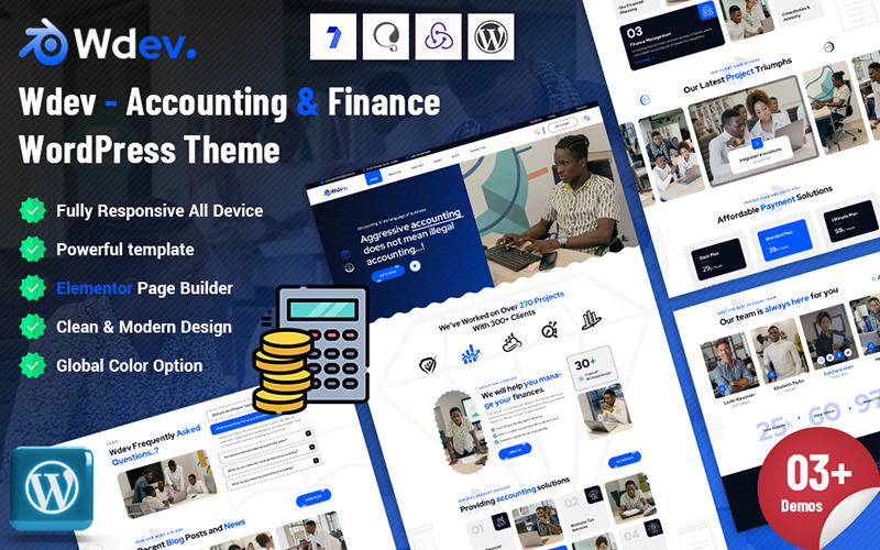 Wdev - WordPress šablona pro účetnictví a finance