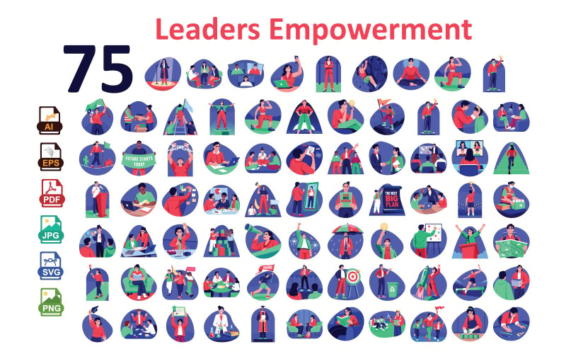 Ilustraciones vectoriales de empoderamiento del liderazgo