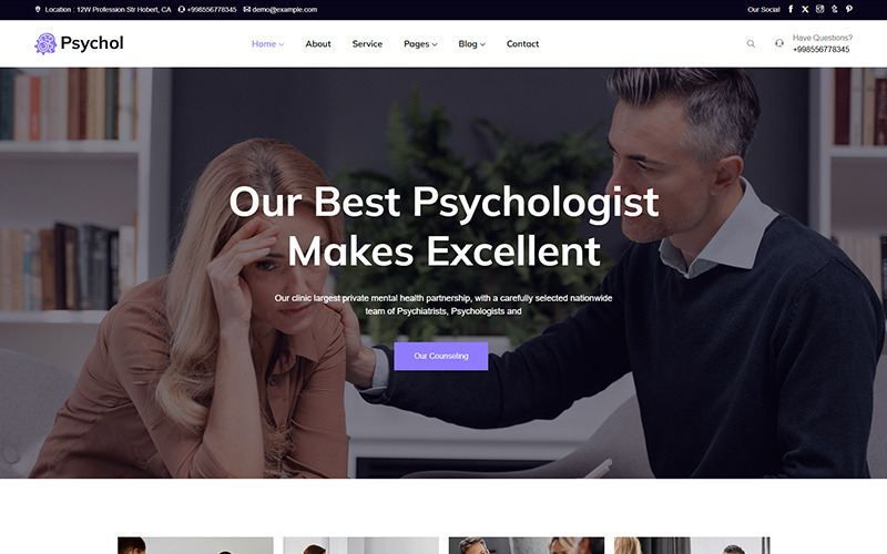 Psychol - Tema WordPress reattivo per psicologia e consulenza