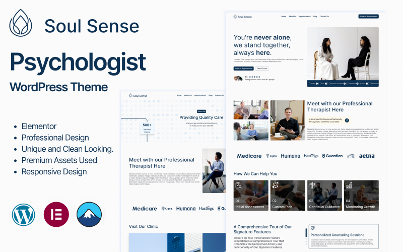 Soul Sense – WordPress-Theme für Psychologen, Therapie und psychologische Beratung