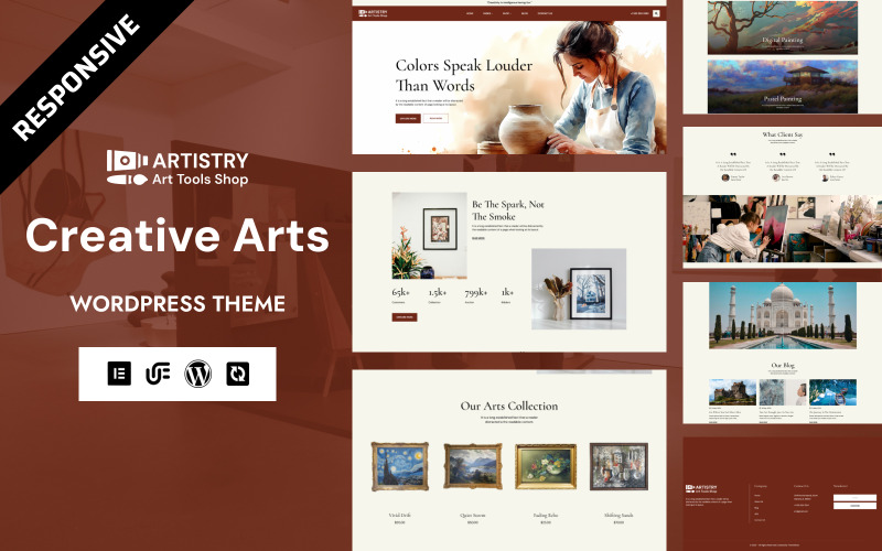 Artistry - Kreativ konst och utställning WooCommerce Elementor-tema