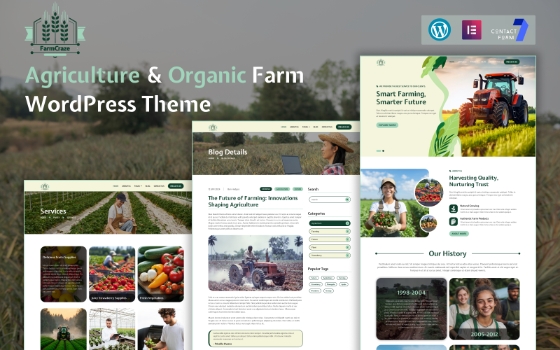 FarmCraze – WordPress-tema för jordbruk och ekologisk gård