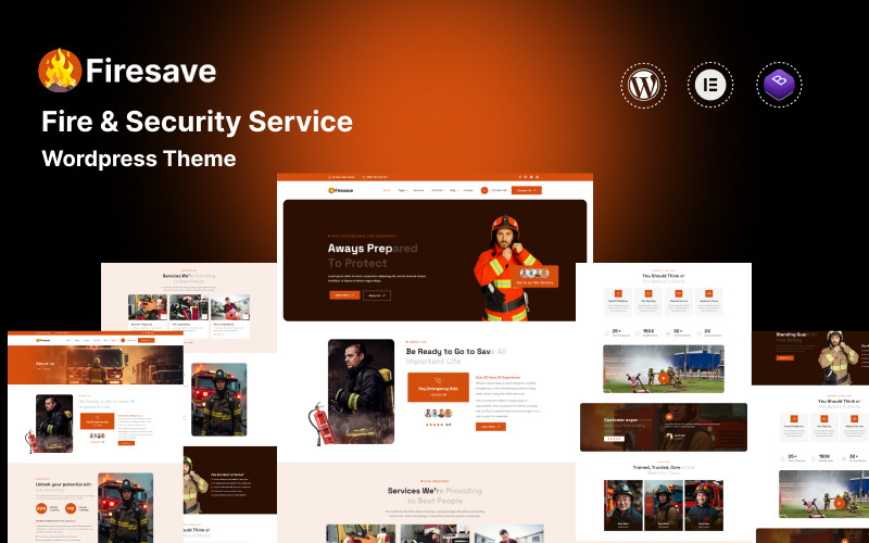 Firesave - тема WordPress для пожежних та охоронних служб