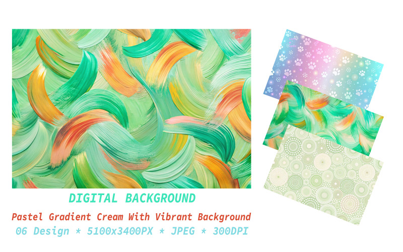 Creme Gradiente Pastel com Fundo Vibrante