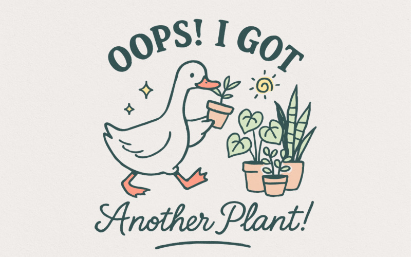 Ups, mam kolejną roślinę gęś PNG, zabawna roślina PNG, humor ogrodowy PNG, sarkastyczny PNG, Vintage Goose