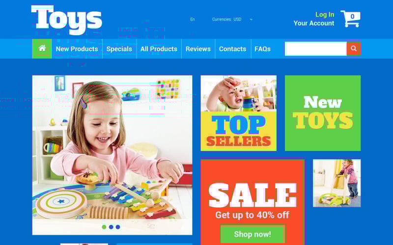 Магазин игрушек ZenCart Шаблон