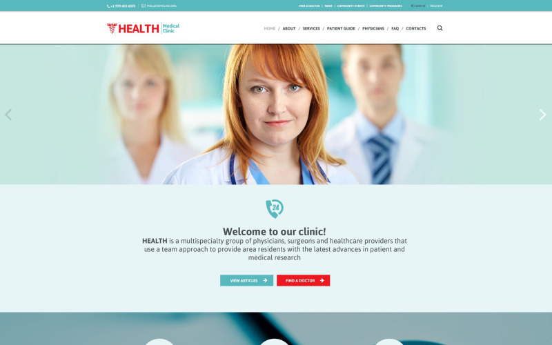 Modello di sito Web reattivo medico