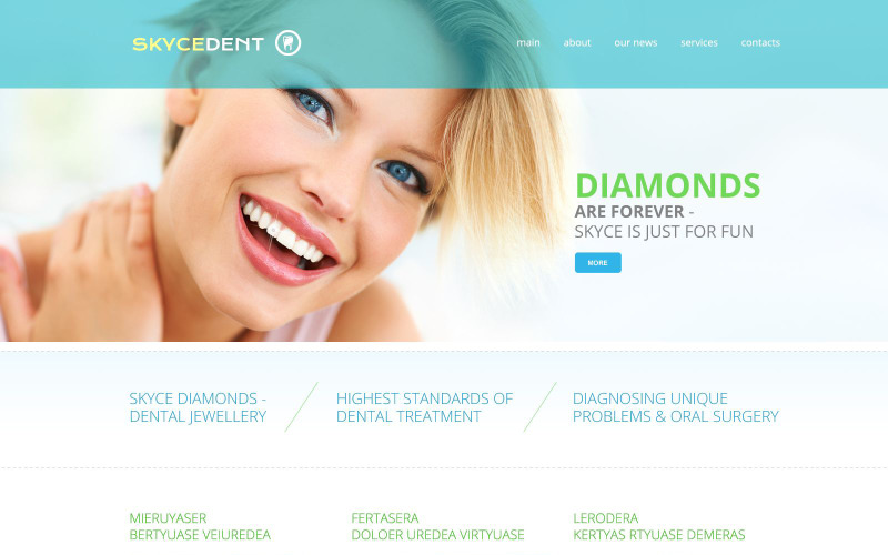 Modelo de site responsivo para odontologia