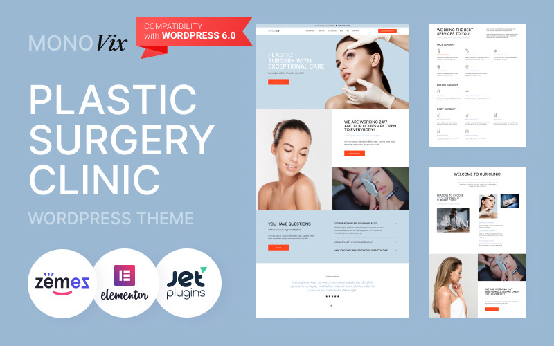 MonoVix - téma WordPress pro kliniku plastické chirurgie