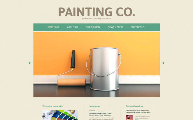 Plantilla de sitio web adaptable para empresas de pintura