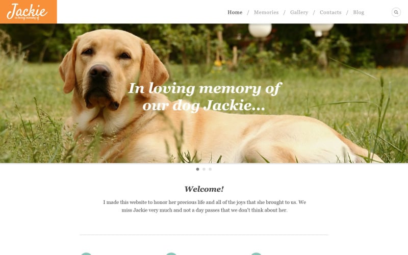 Plantilla de sitio web adaptable para perros
