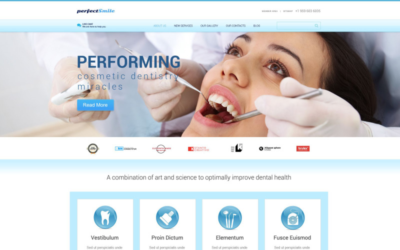 Tema WordPress receptivo para odontología