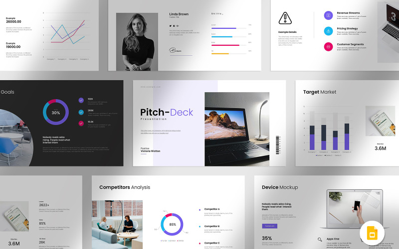 Modello di presentazione di Google Slide per Pitch Deck