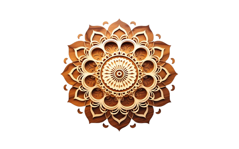 Mandala marrón con fondo transparente